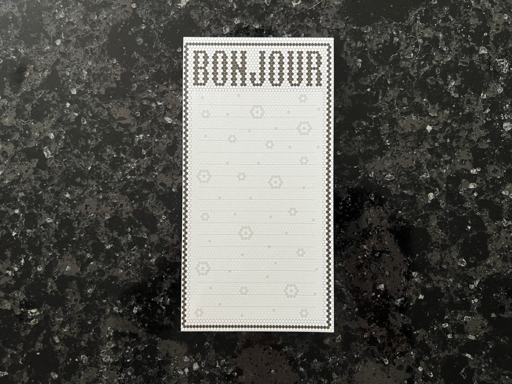 "Bonjour" - Bloc notes de papier / Paper Notepad