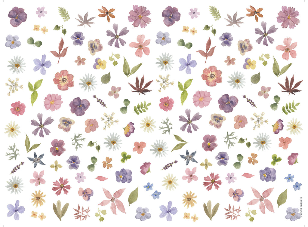 Napperon de Vinyle - Fleurs pressées / Pressed flowers