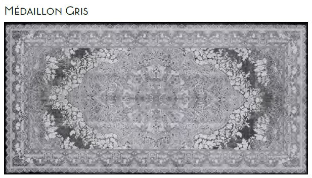 Tapis de Vinyle - Medaillon Gris - Vinyl Carpets