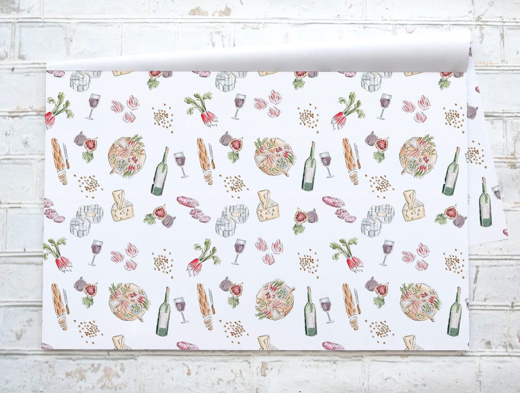 Vin, fromage et charcuterie / Wine, cheese and charcuterie - Napperons de papier / Paper placemats