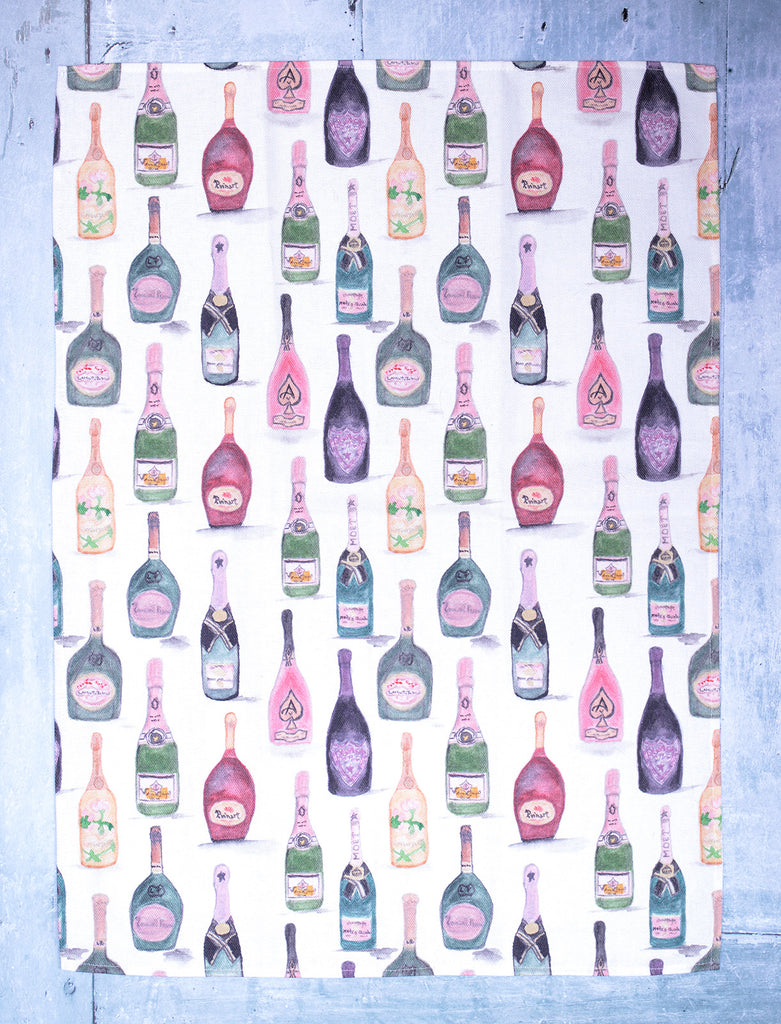 "Champagne Rosé" - Linge a vaisselle / Tea Towel