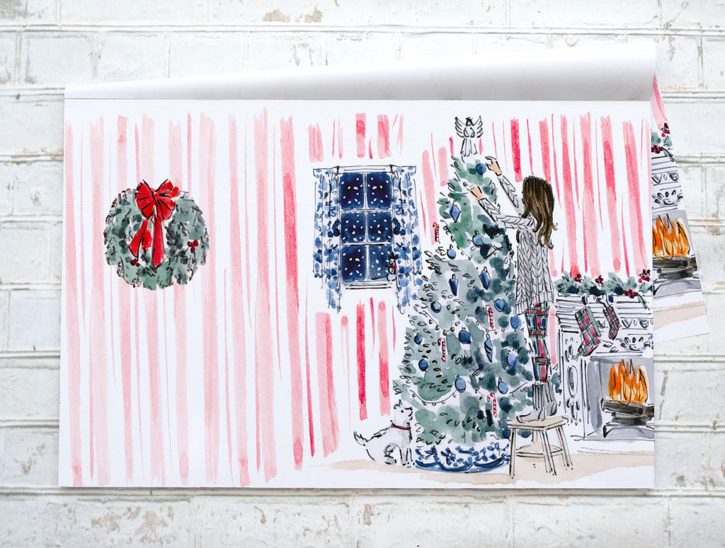 "Deck the halls" / "Mon beau sapin" - Napperons de papier / Paper placemats