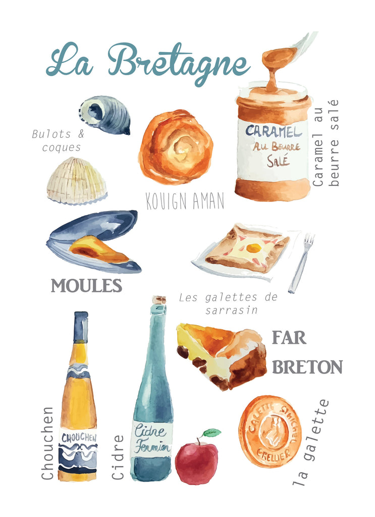 La Bretagne - Linge a vaisselle / Brittany France Tea Towel