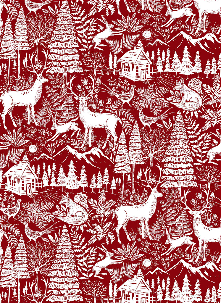 Foret Bourgogne - Linge a vaisselle / Tea Towel Burgundy Forest