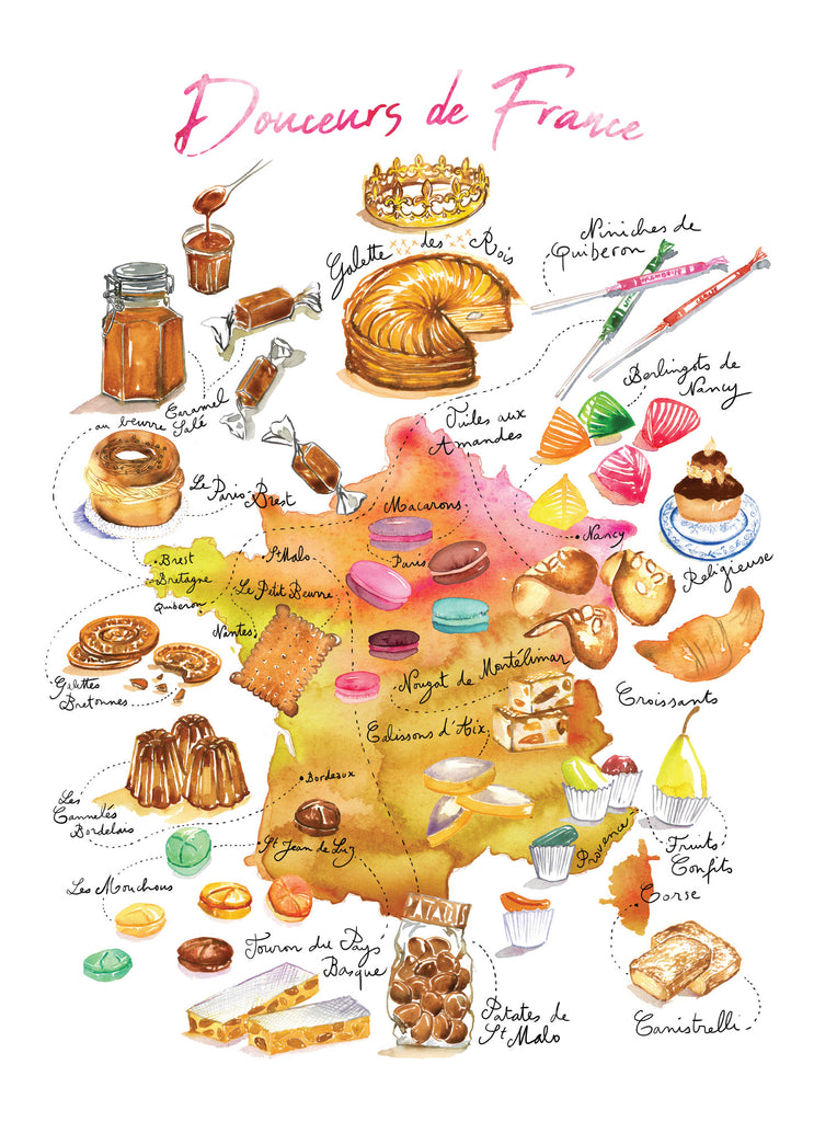 Douceurs de France - Linge a vaisselle / Tea Towel French Desserts