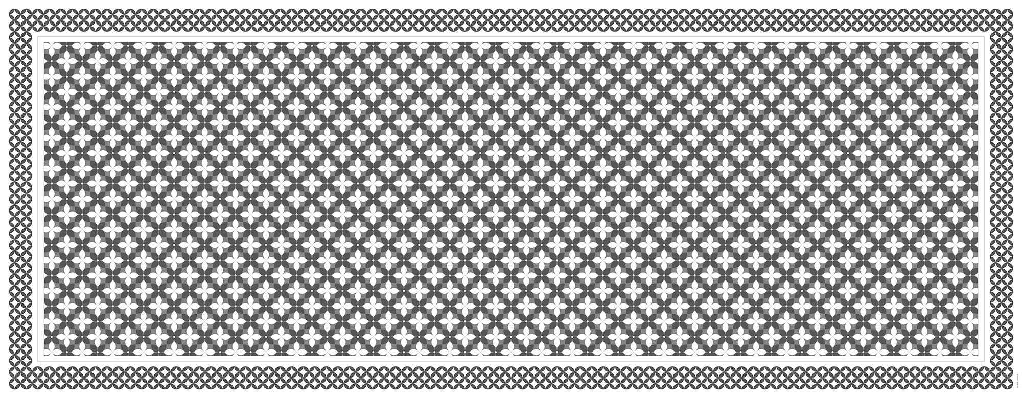 Tapis de Vinyle Runner Petite Fleur Grey - Vinyl Carpet Runner Petite Fleur Grey