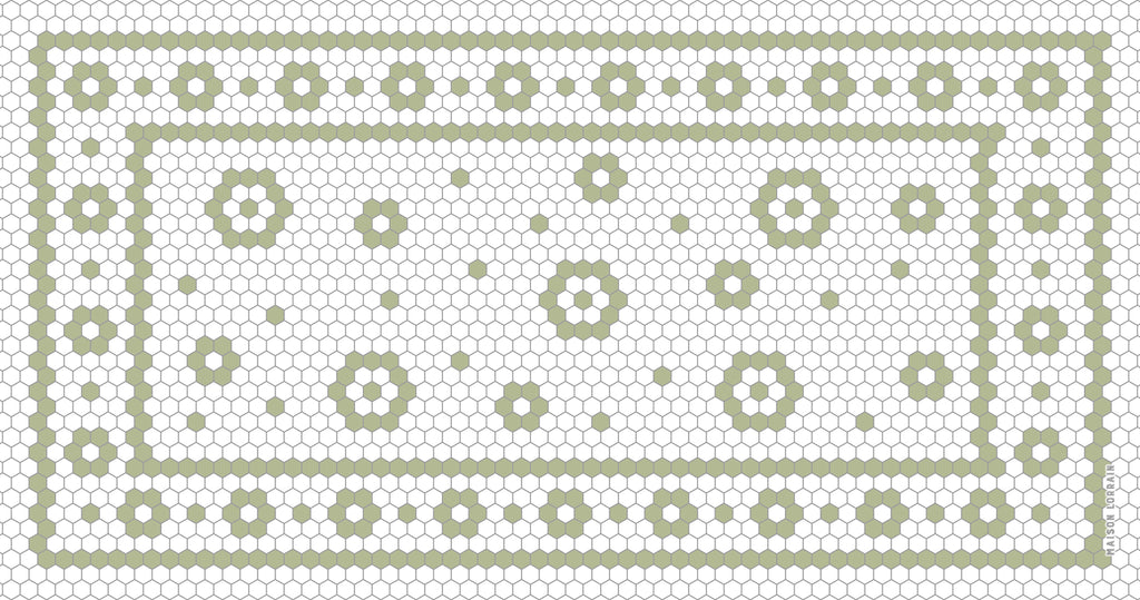 Napperon de Vinyle pour Bébé - Mosaique sauge - Collection Bébé