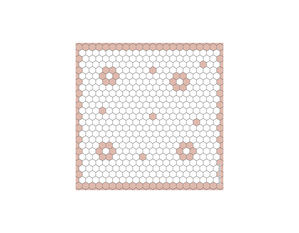 Collection Motifs - Sous-verres de Vinyle (4) Blush / Vinyl Coasters (4) - Motif mosaic fleurs blush