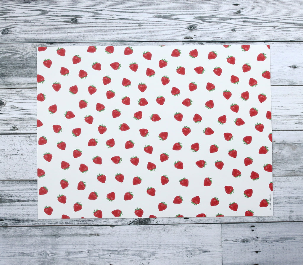 Napperon de Vinyle - Fraise / Strawberry Vinyl Placemats