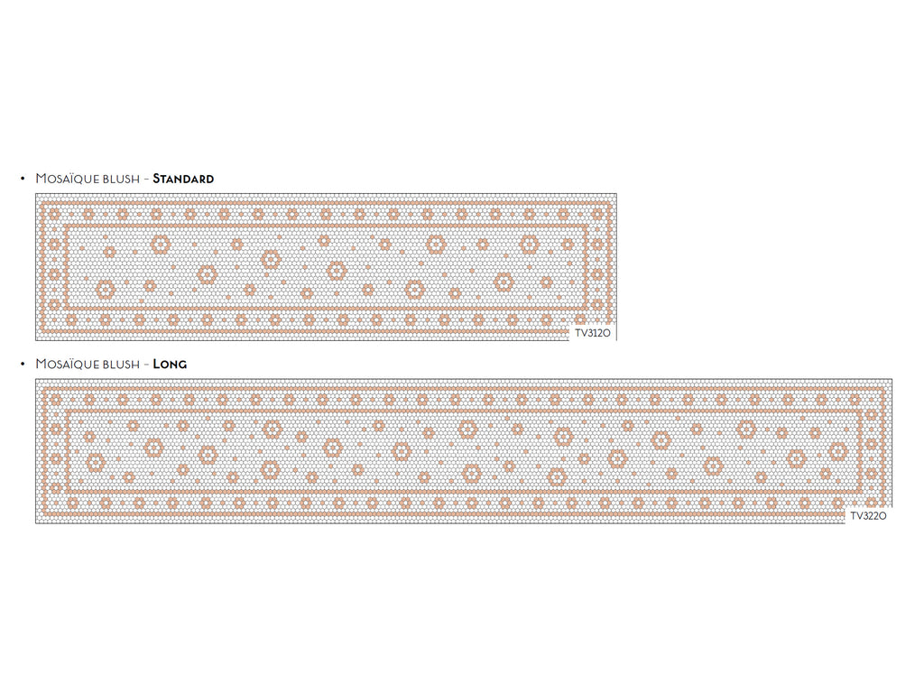 Chemin de Table Vinyle Mosaique Blush / Table Runner Mosaic Blush