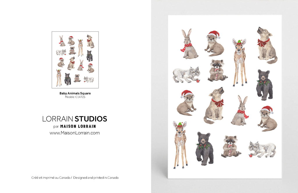 NEW Carte de souhaits - Baby Animals Square / Greeting Card