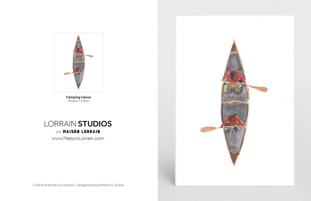 NEW Carte de souhaits - Camping Canoe / Greeting Card