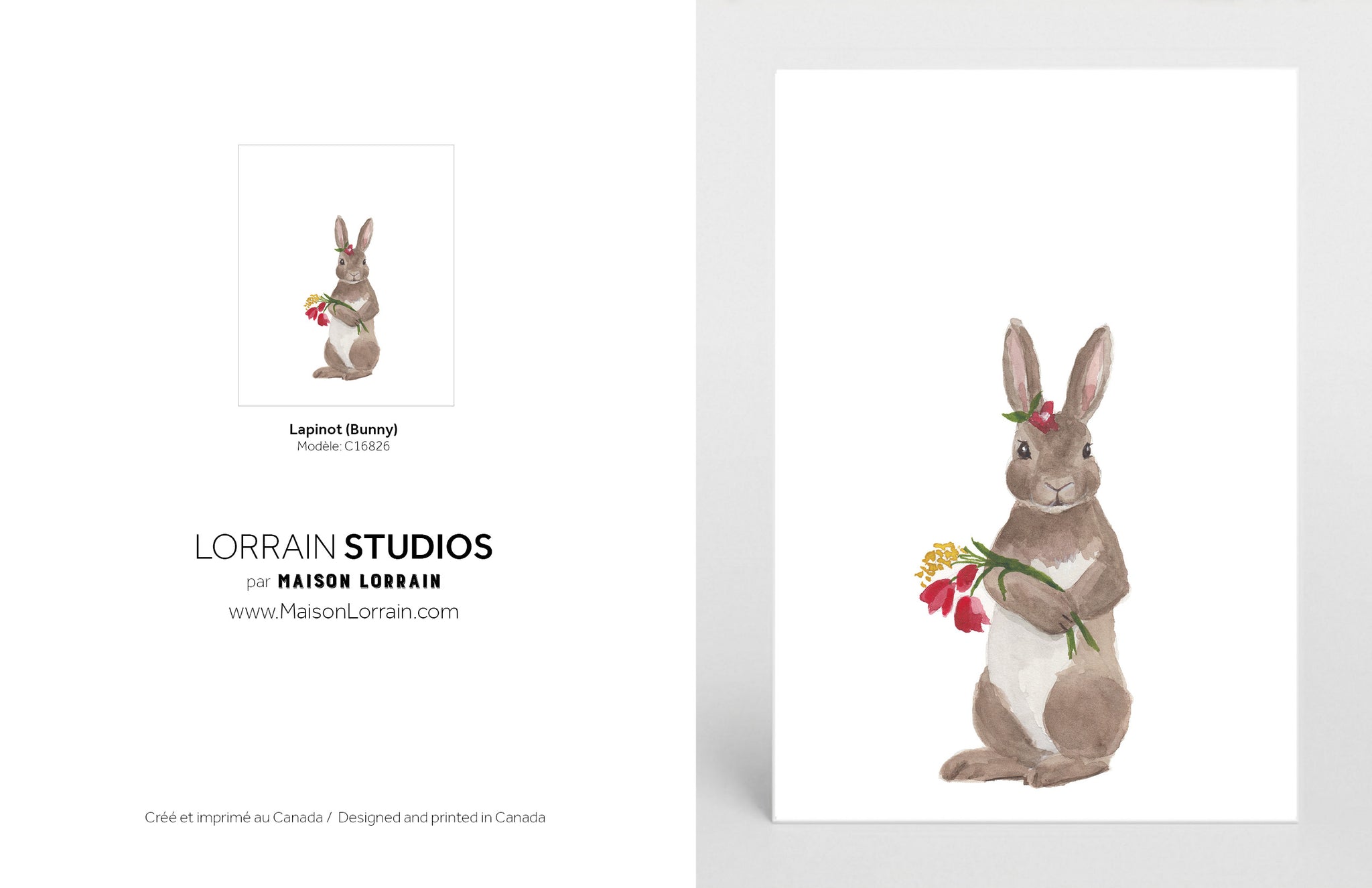 NEW Carte de souhaits - Lapinot / Greeting Card - Bunny