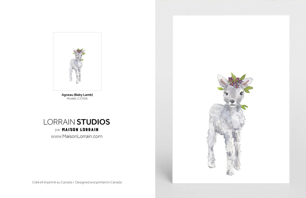 NEW Carte de souhaits - Agneau / Greeting Card - Lamb