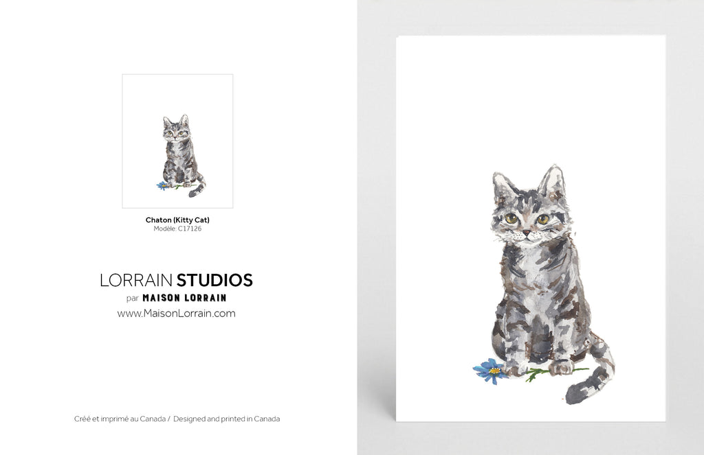 NEW Carte de souhaits - Chaton / Greeting Card - Kitty Cat