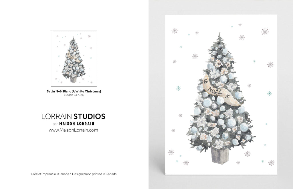 NEW Carte de souhaits - Sapin Noel Blanc / Greeting Card