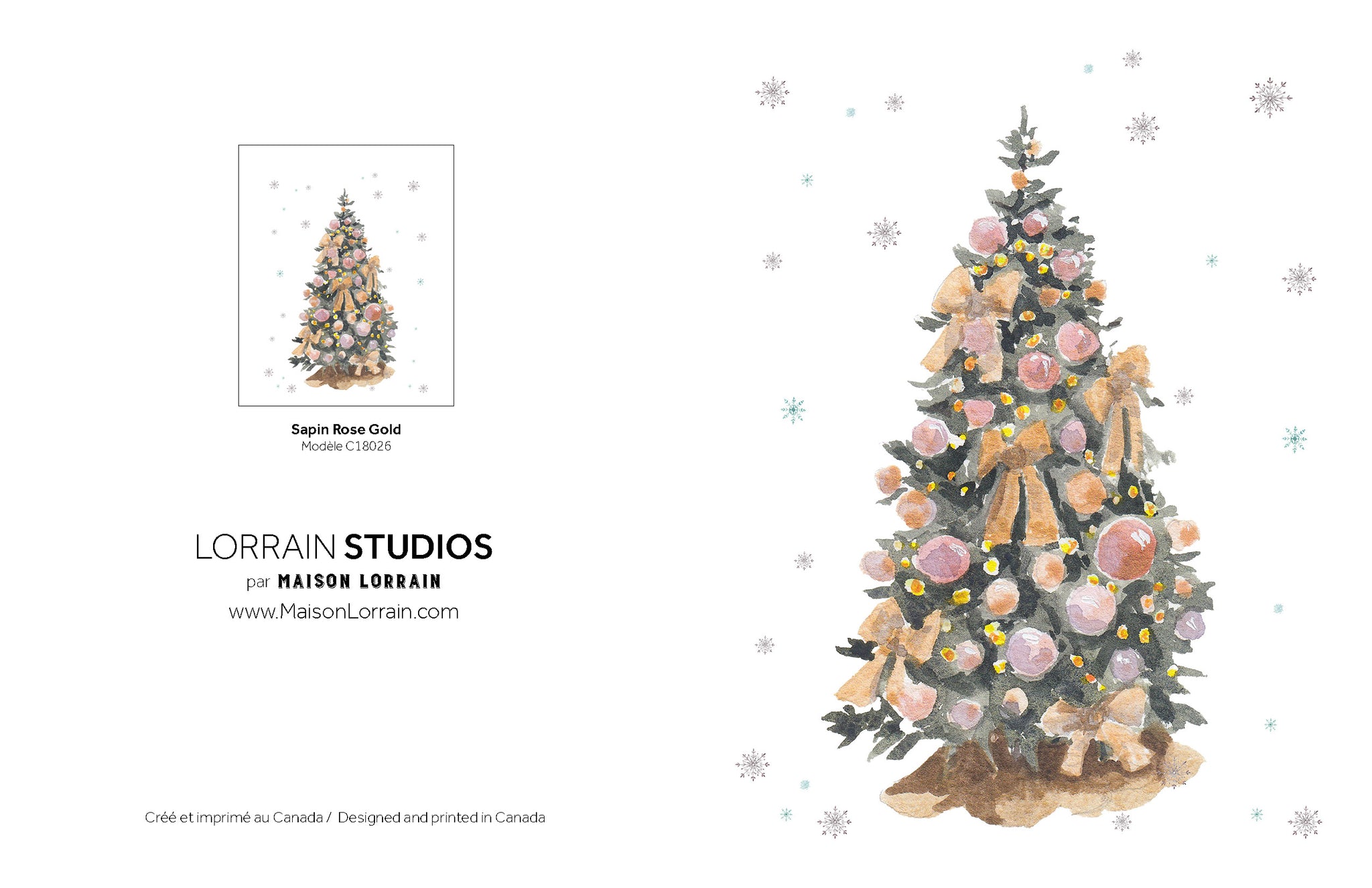 NEW Carte de souhaits - Sapins Rose Gold / Greeting Card