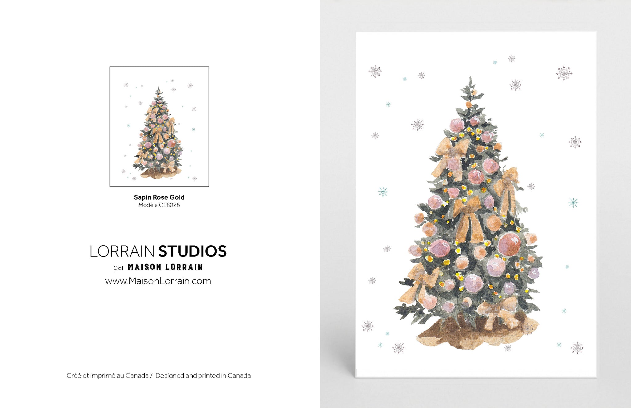 NEW Carte de souhaits - Sapins Rose Gold / Greeting Card