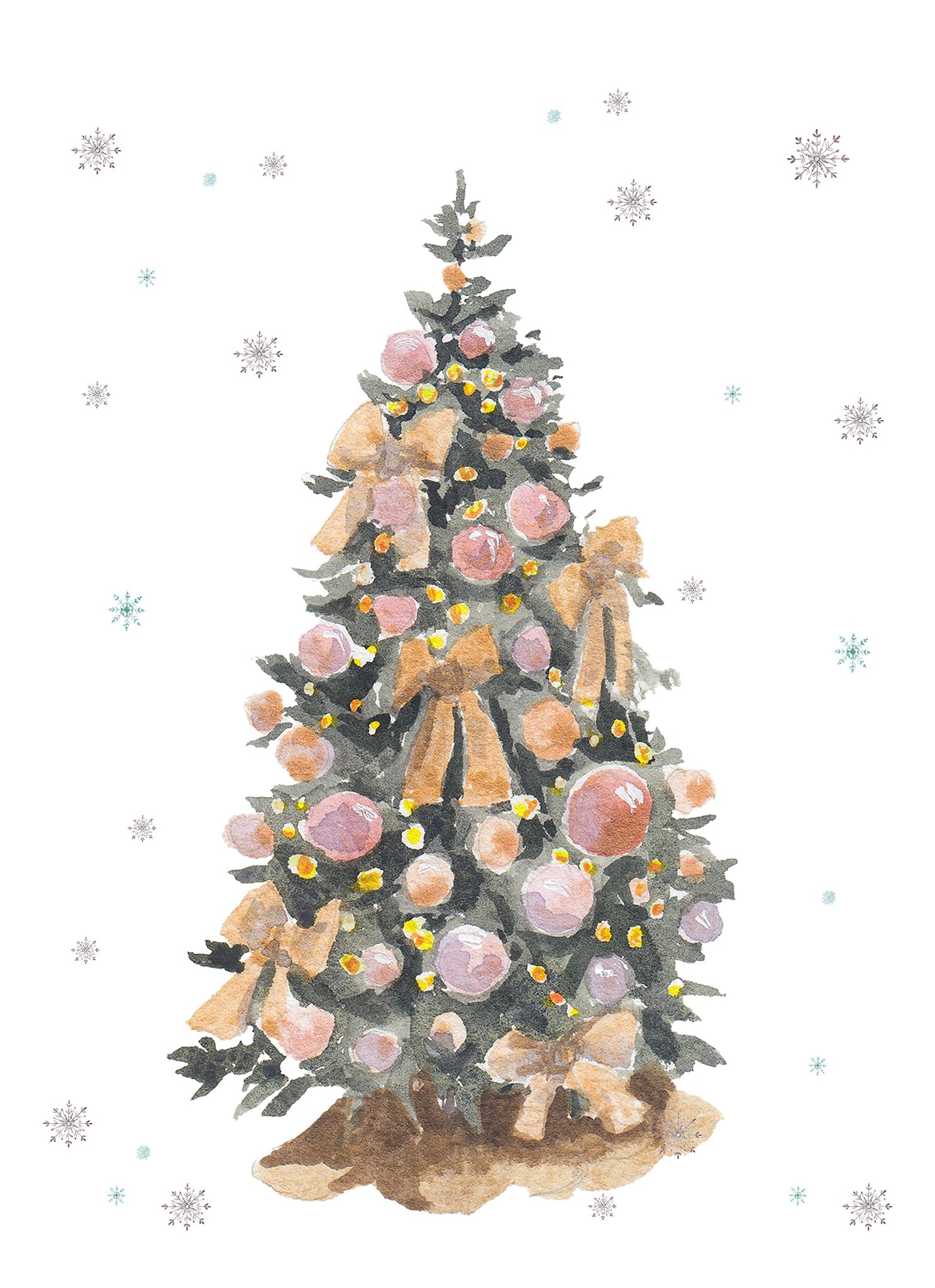 NEW Carte de souhaits - Sapins Rose Gold / Greeting Card