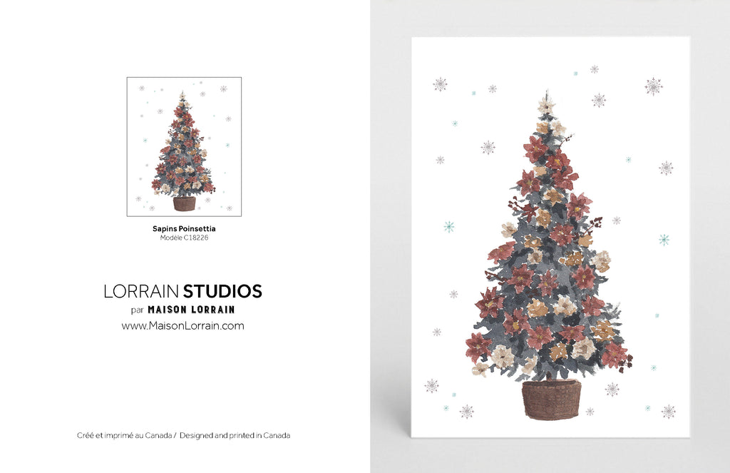 NEW Carte de souhaits - Sapins Poinsettia / Greeting Card