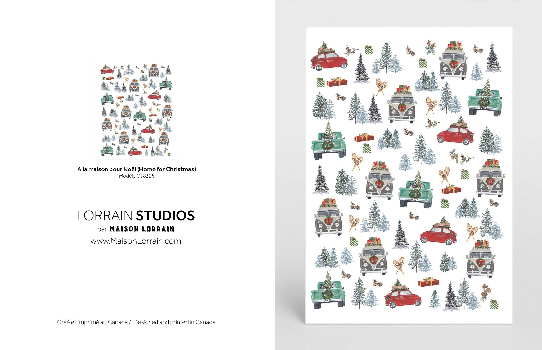 NEW Carte de souhaits - A la maison pour Noel / Greeting Card