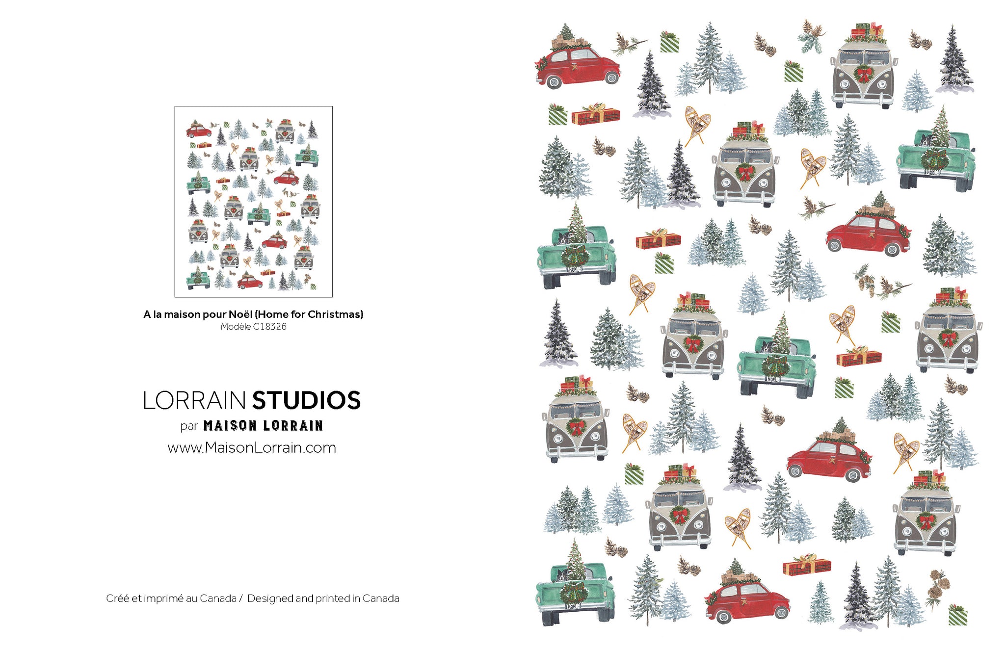 NEW Carte de souhaits - A la maison pour Noel / Greeting Card