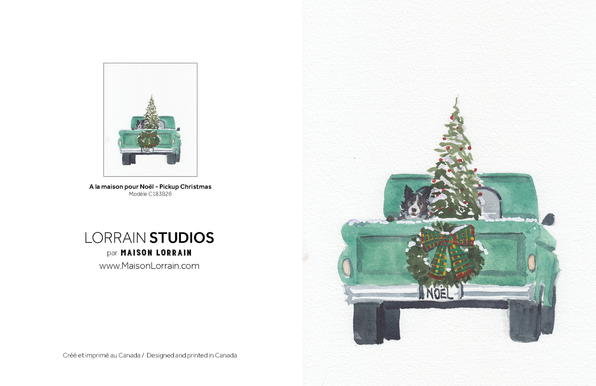 NEW Carte de souhaits - A Pickup Christmas / Greeting Card