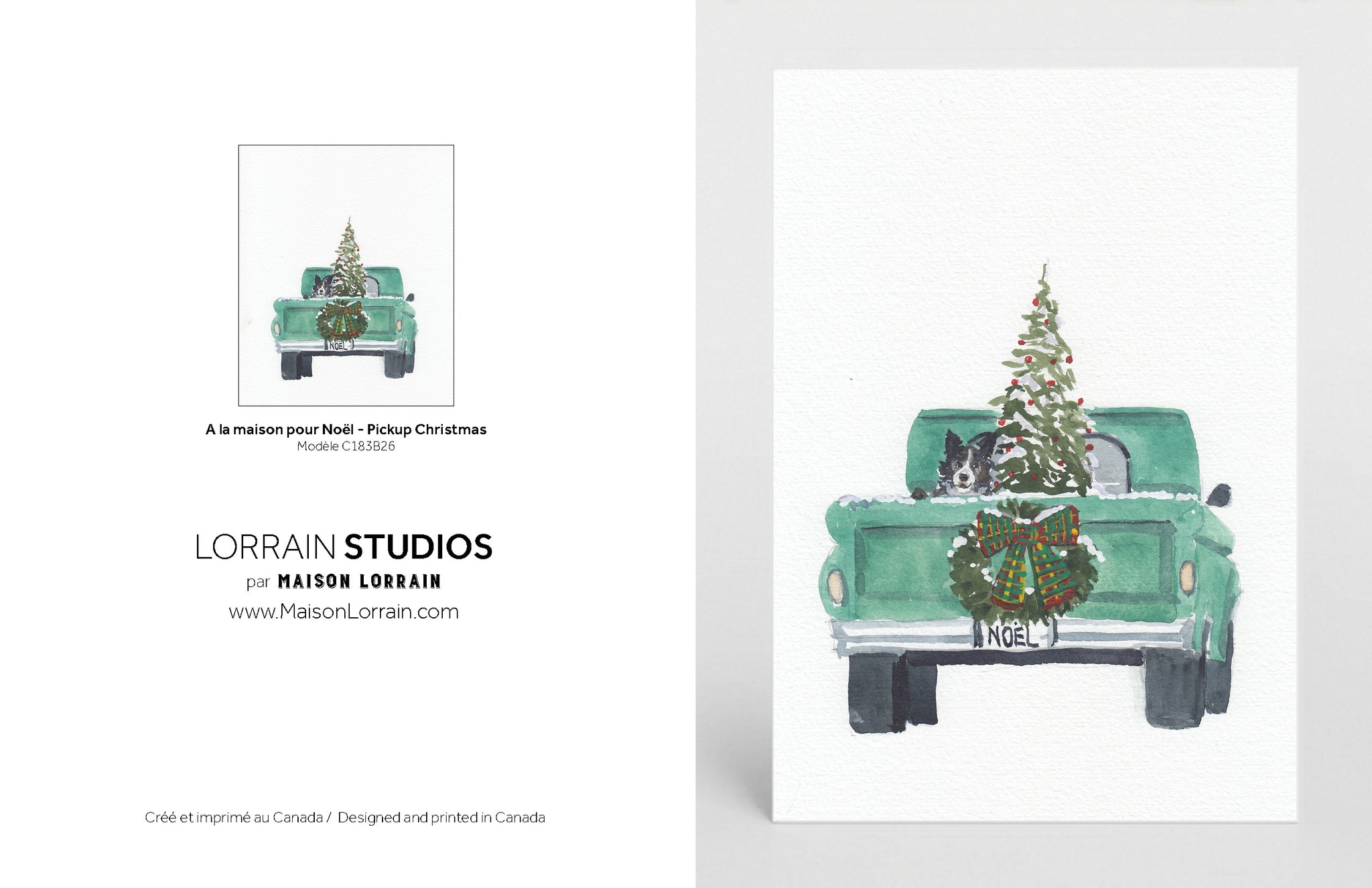 NEW Carte de souhaits - A Pickup Christmas / Greeting Card