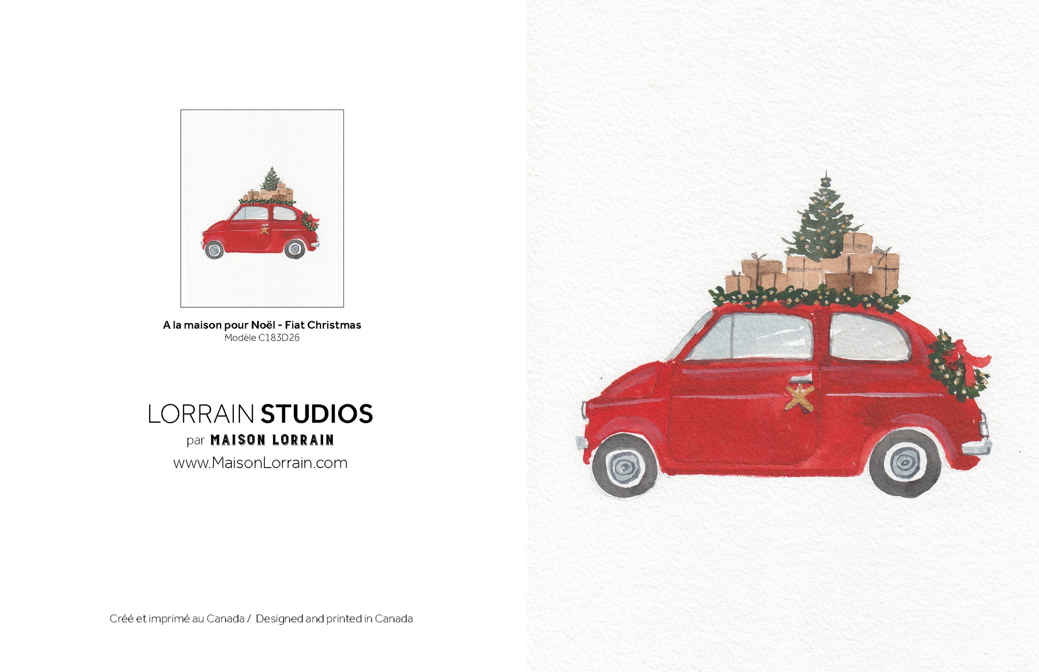 NEW Carte de souhaits - A Fiat Christmas / Greeting Card