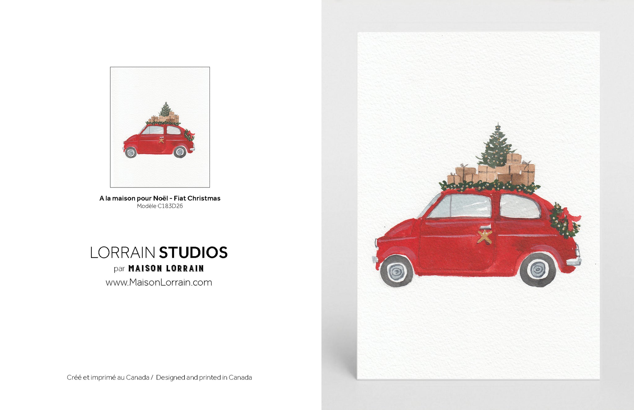 NEW Carte de souhaits - A Fiat Christmas / Greeting Card