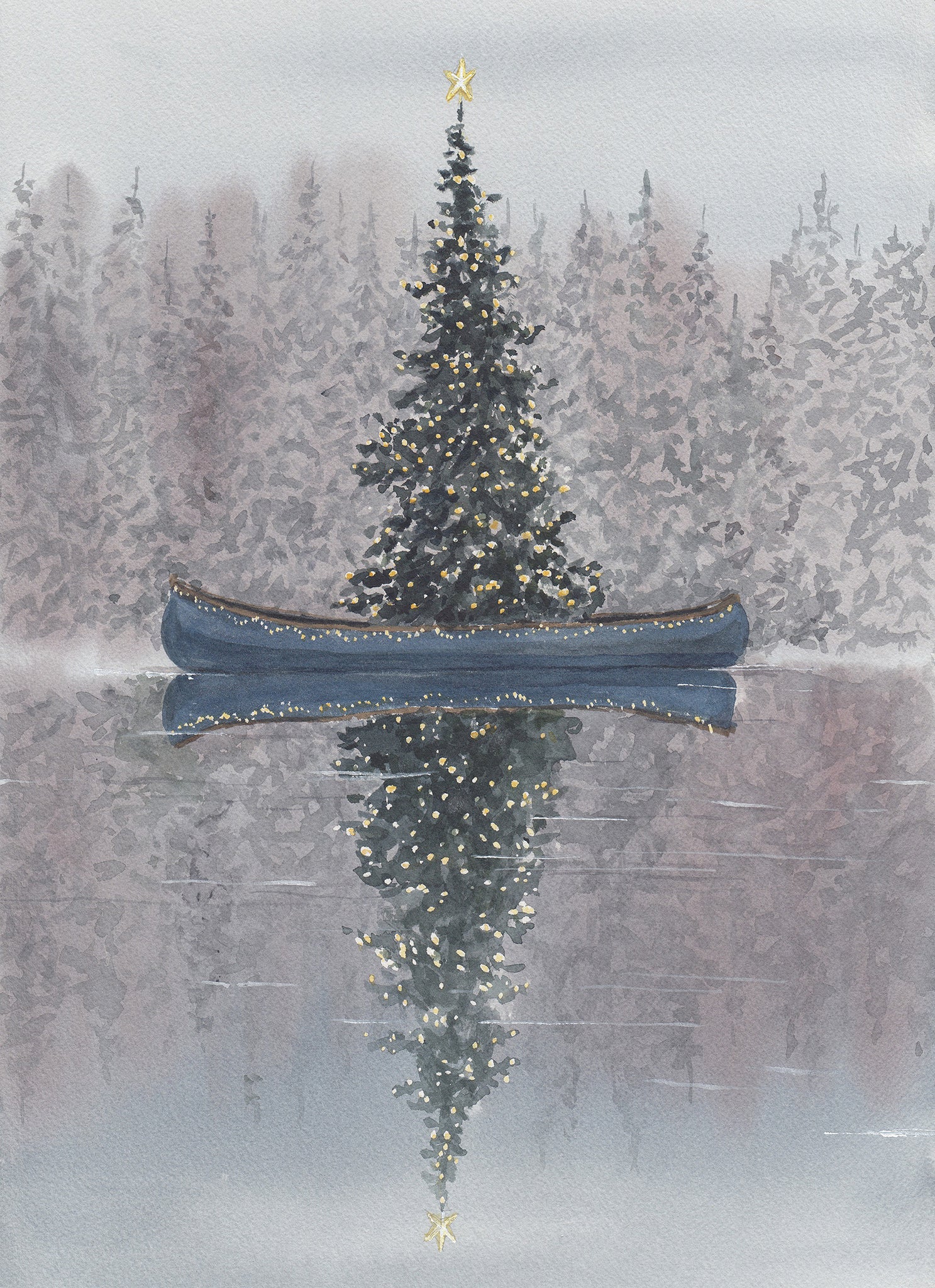 NEW Carte de souhaits - Sapin en Canoe / Greeting Card