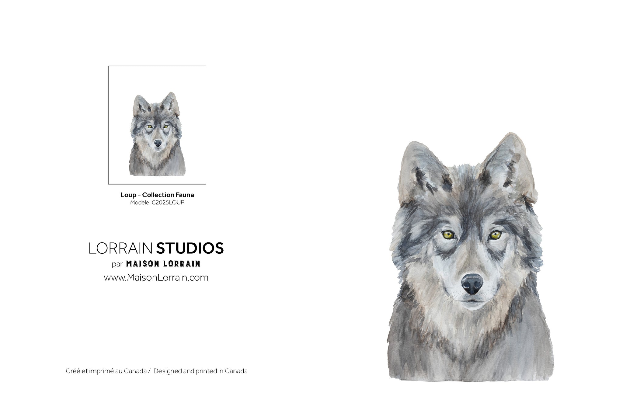 NEW Carte de souhaits - Loup / Greeting Card