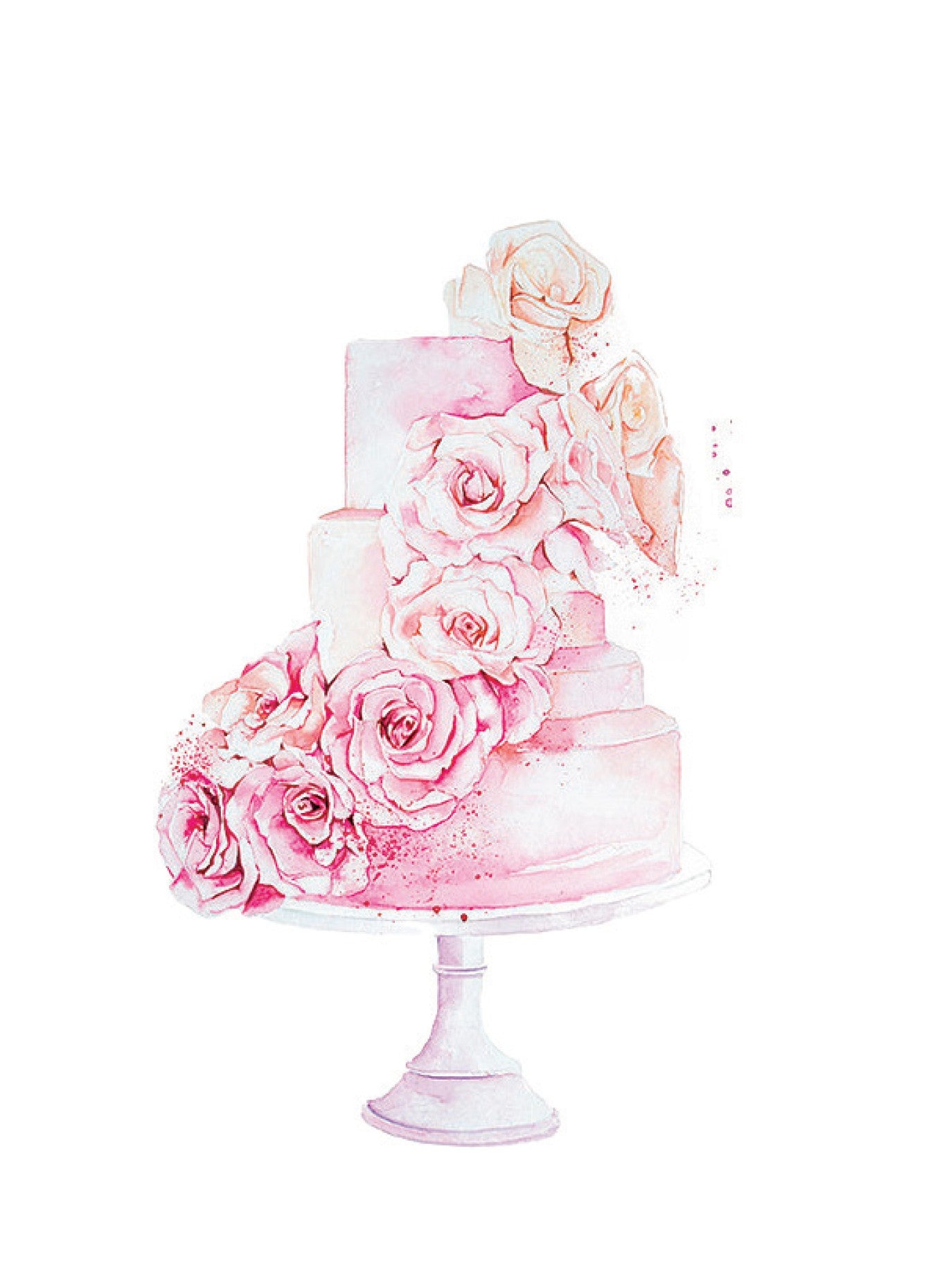 NEW Carte de souhaits - Gateau Roses en Cascade / Greeting Card