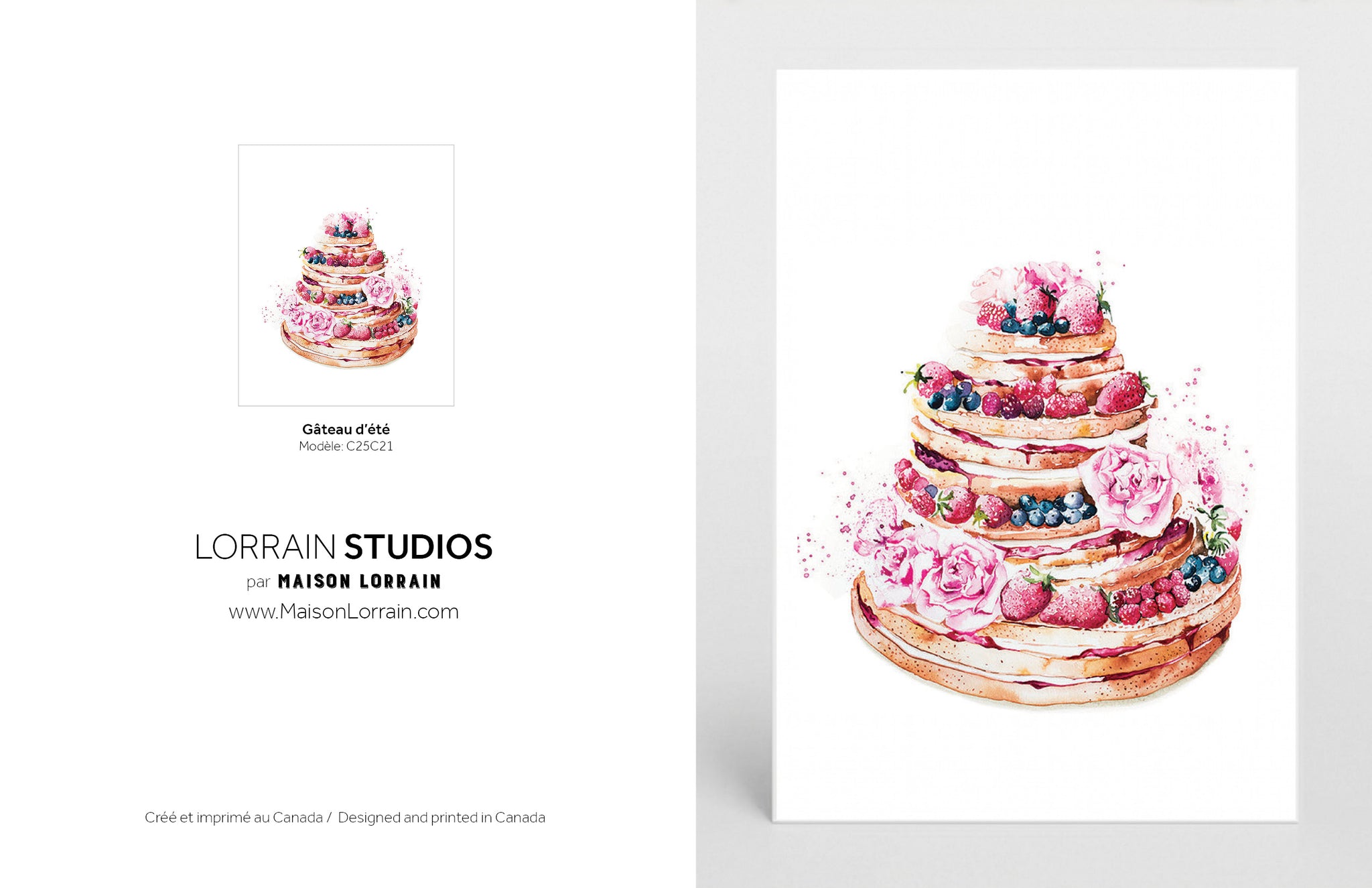 NEW Carte de souhaits - Gateau d'été / Greeting Card