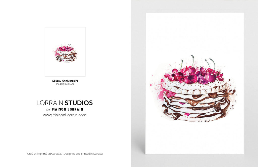 NEW Carte de souhaits - Gateau d'anniversaire / Greeting Card