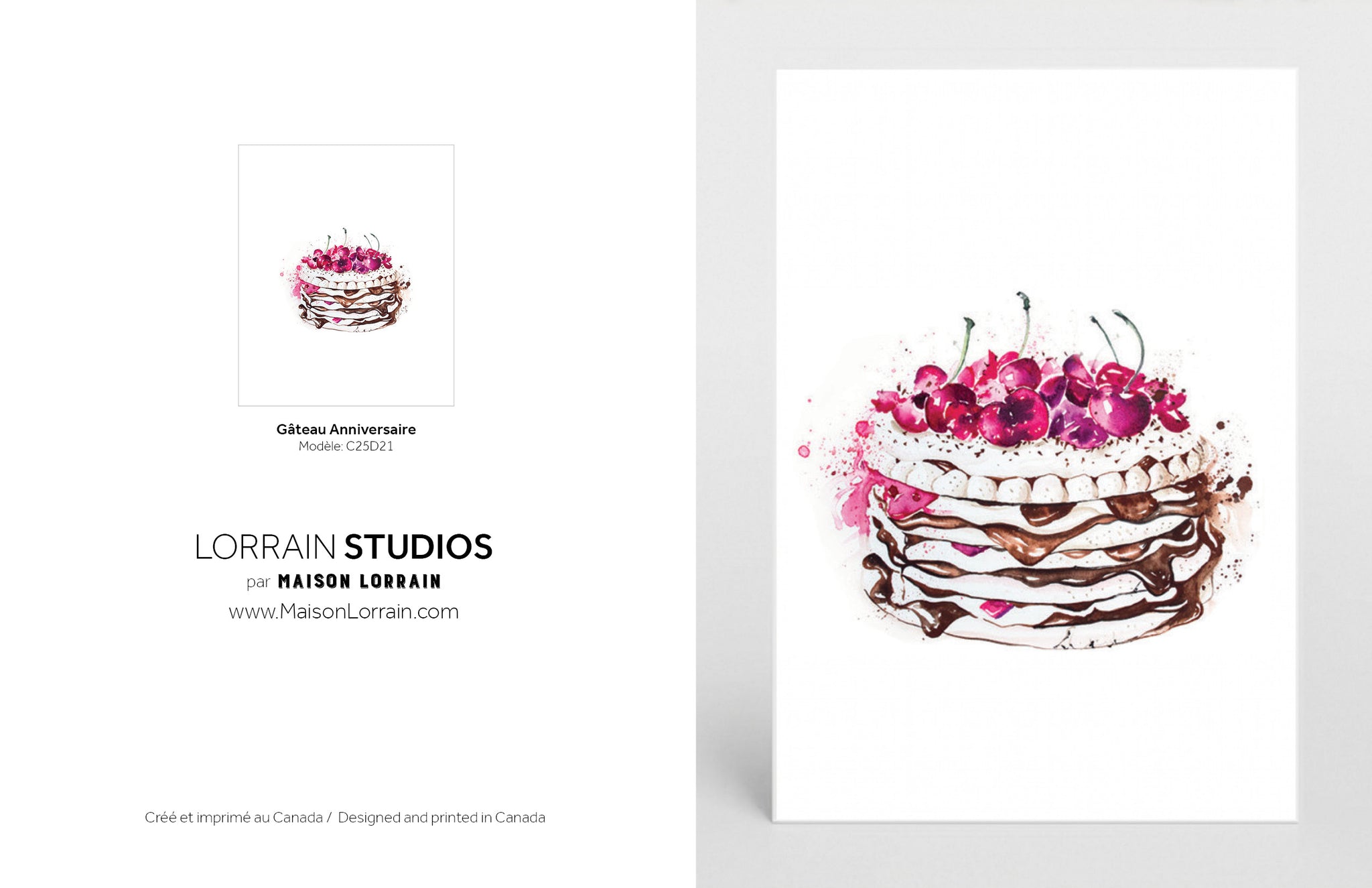 NEW Carte de souhaits - Gateau d'anniversaire / Greeting Card