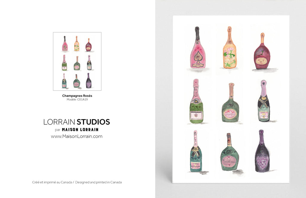 NEW Carte de souhaits - Champagnes Rosés / Greeting Card