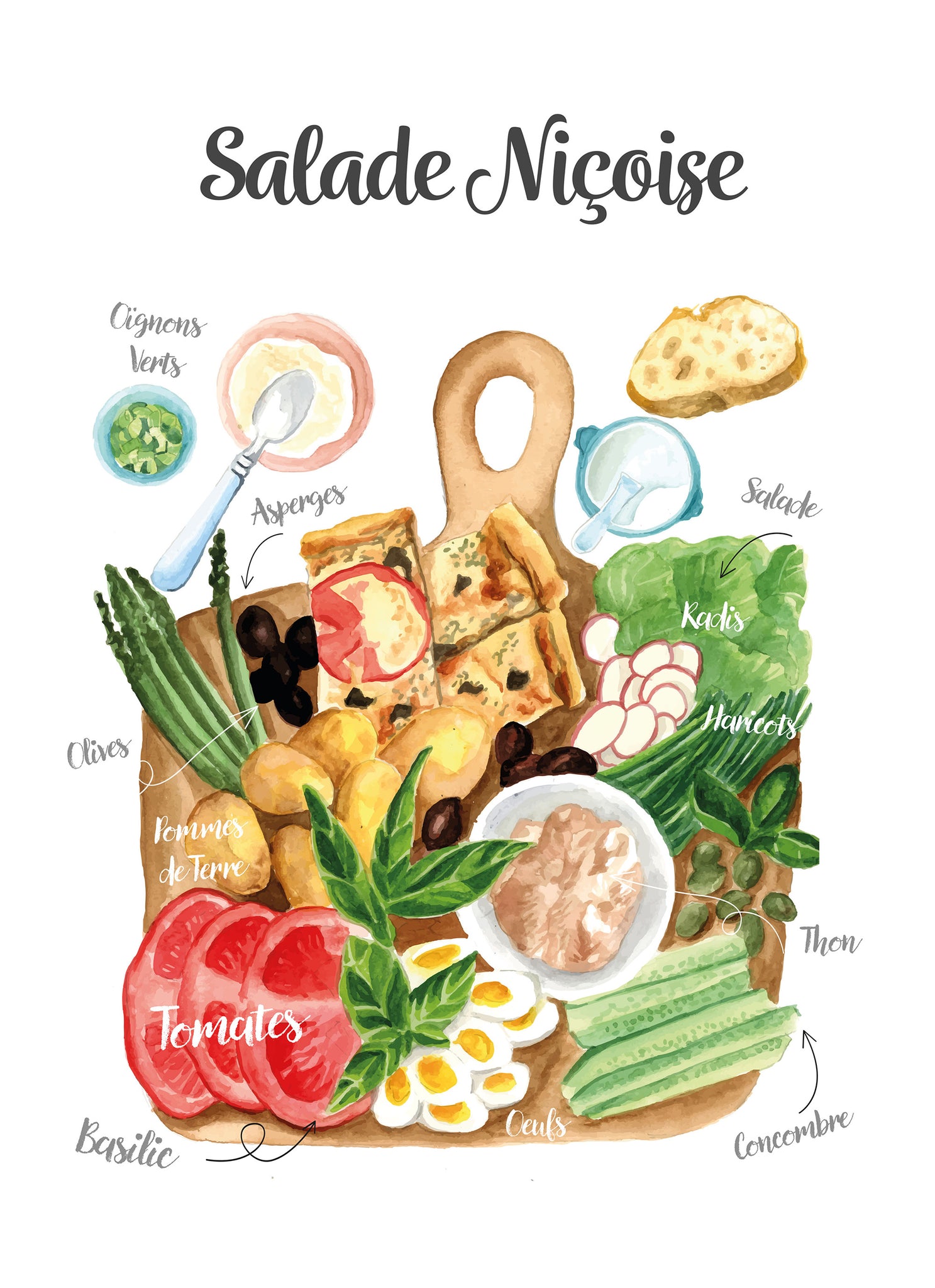 Salade Nicoise - Linge de maison / Nicoise Salad - Kitchen Linen - Collection 2024 Maison Lorrain