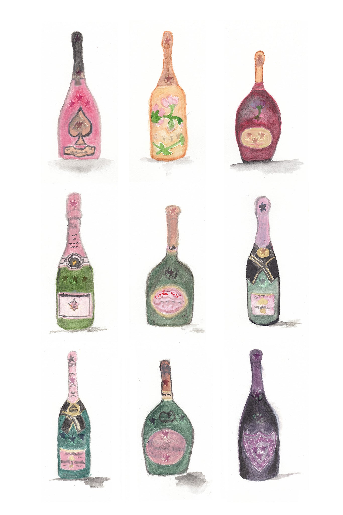NEW Carte de souhaits - Champagnes Rosés / Greeting Card