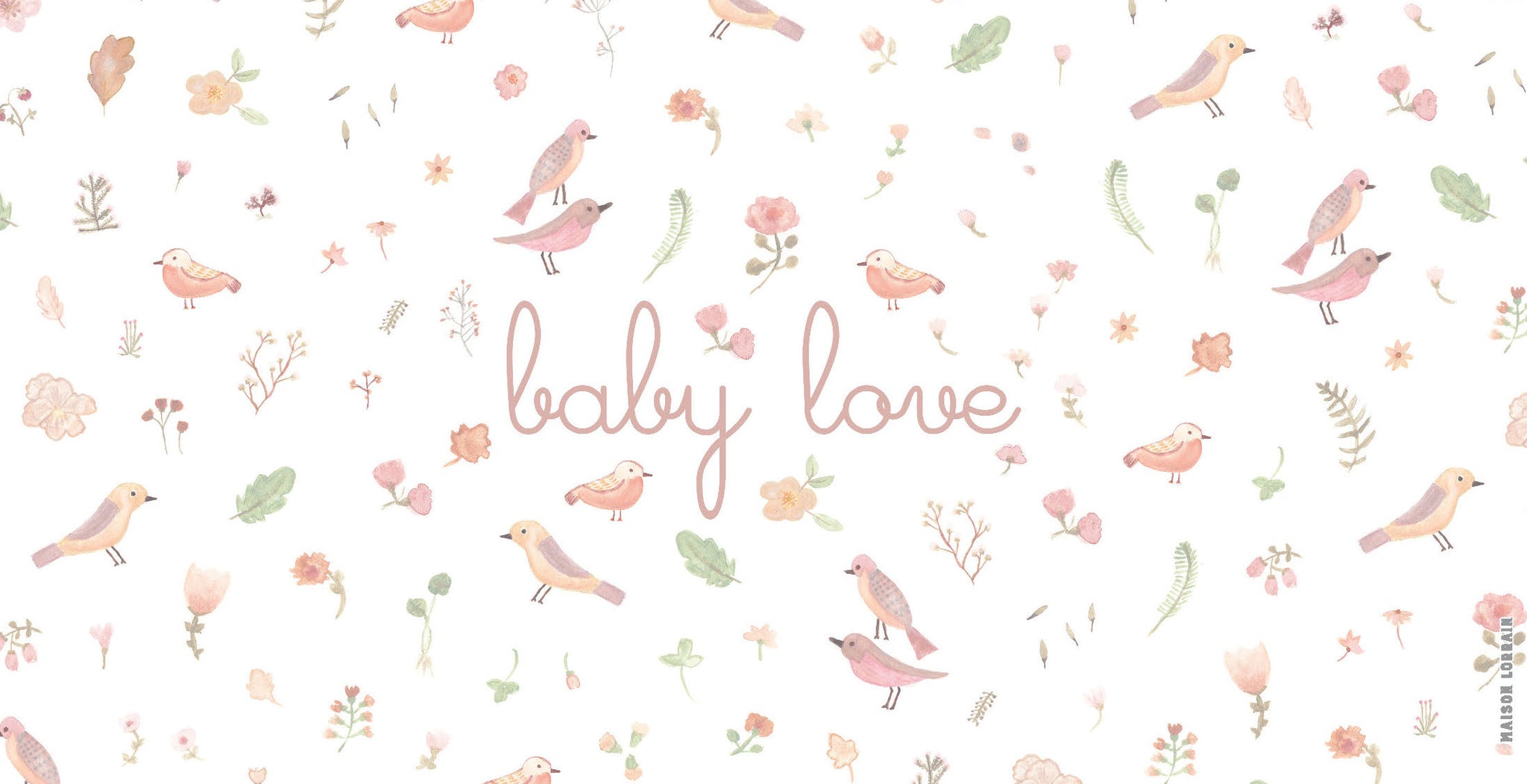 Napperon de Vinyle pour Bébé - Petits oiseaux fille - Baby Love - Collection Bébé