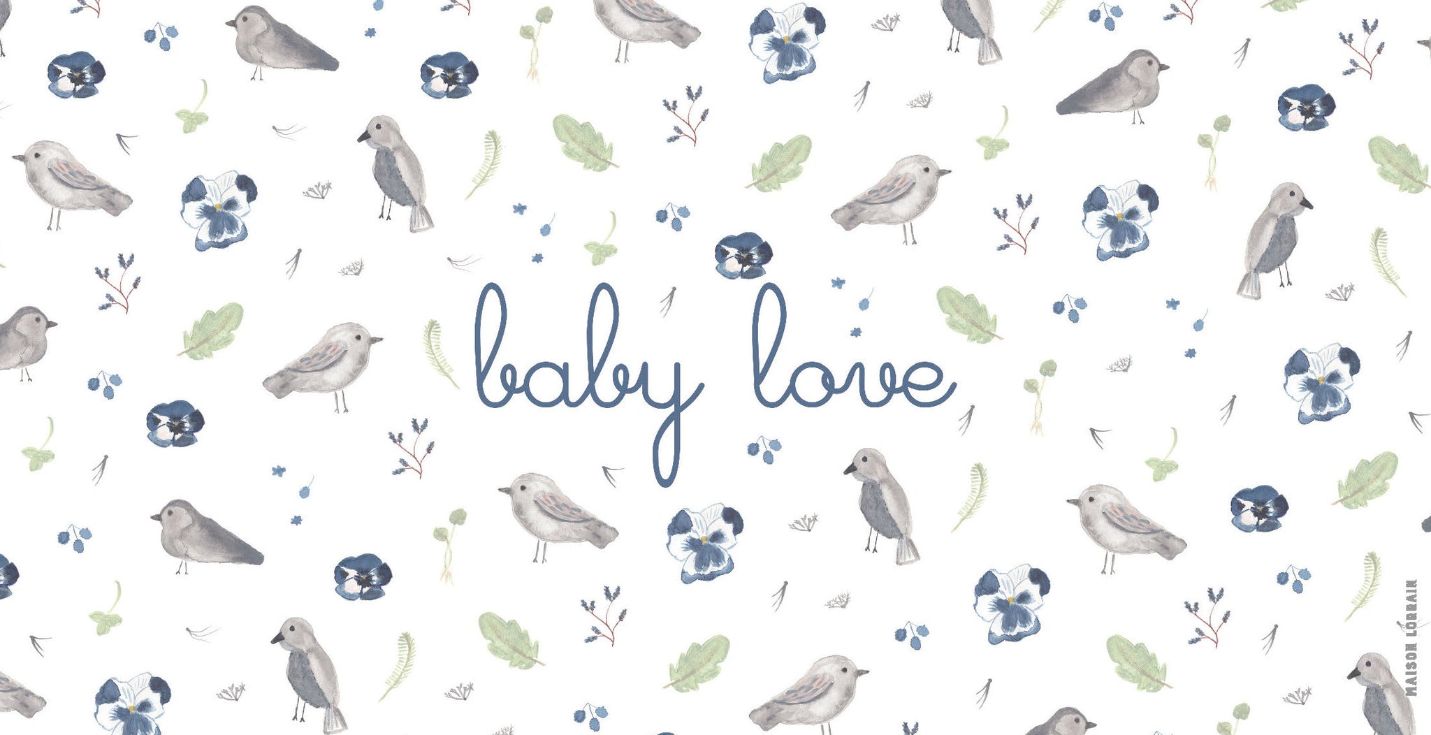 Napperon de Vinyle pour Bébé - Petits oiseaux garcon - Baby Love - Collection Bébé