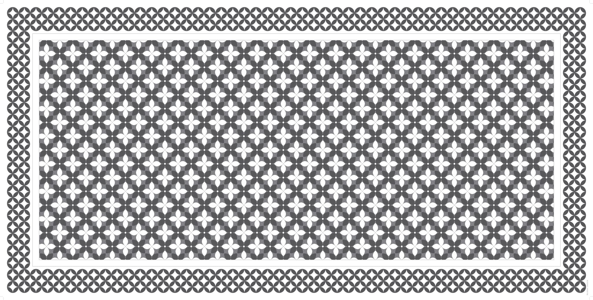 Tapis de Vinyle - Petite Fleur Grey - Vinyl Carpets