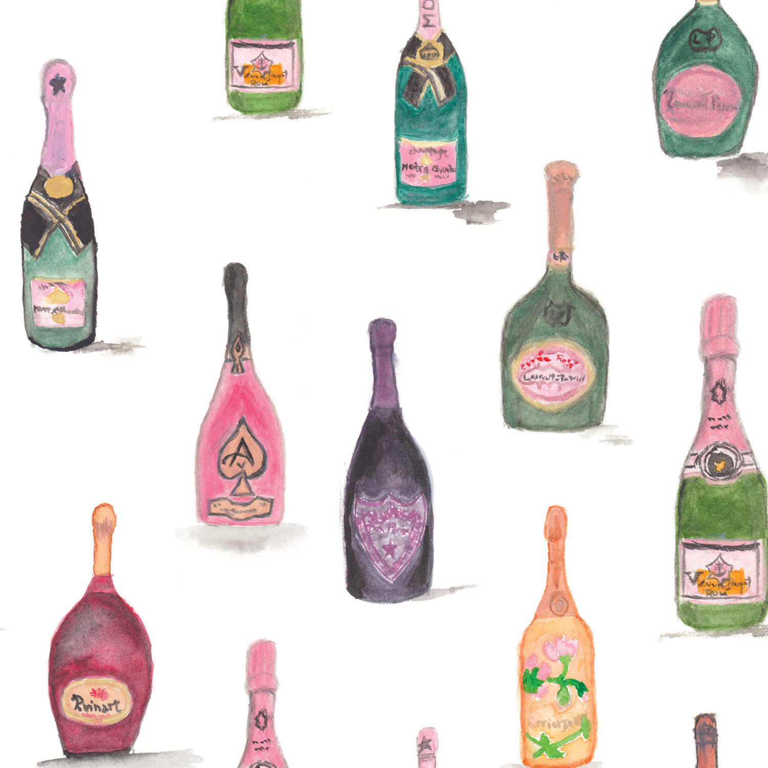 Champagne Rosé - Napperons de papier / Paper placemats