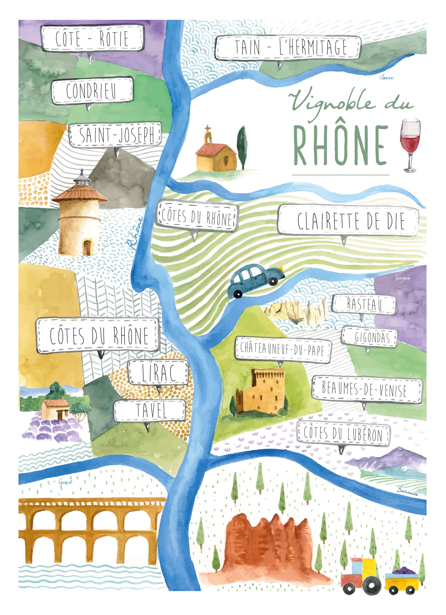 Vignoble de Rhone - Linge de maison / Kitchen Linen