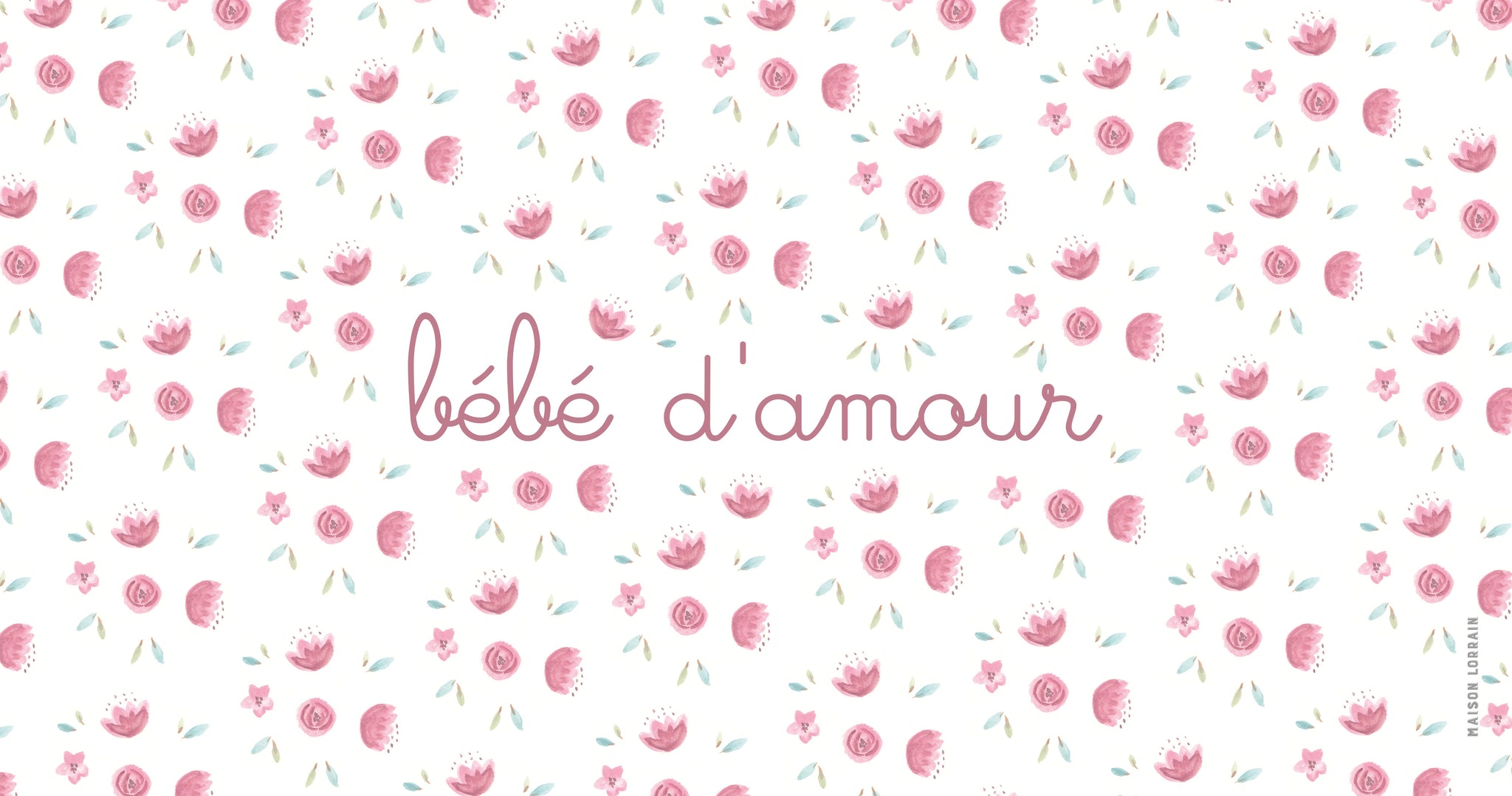 Napperon de Vinyle pour Bébé - Bebe d'amour rose - Collection Bébé