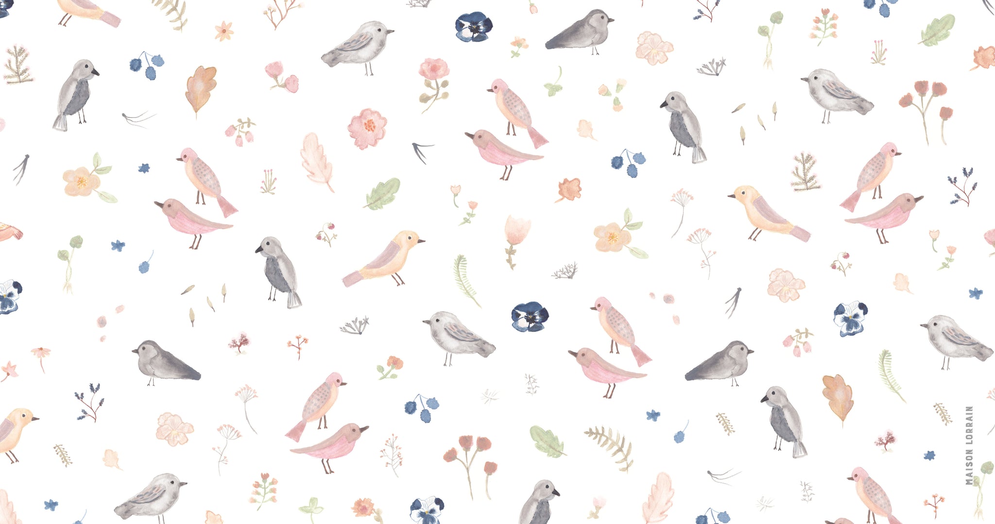 Napperon de Vinyle pour Bébé - Petits oiseaux mixte - Collection Bébé